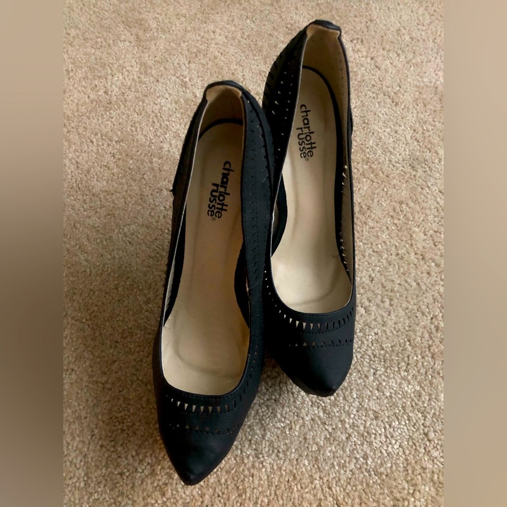 Black Laser Cut Design Heels